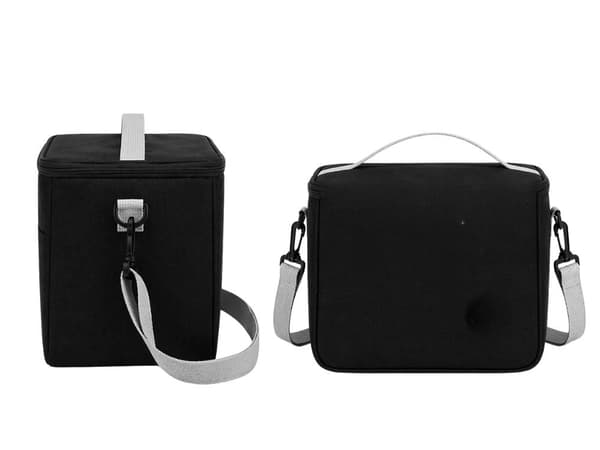 Isoleret frokosttaske 25 x 18 x 14 cm polyester sort med skulderrem