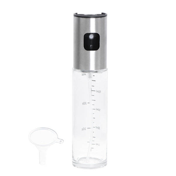 Oliesprayer/oliedispenser 100 ml i glas med pumpe og tragt