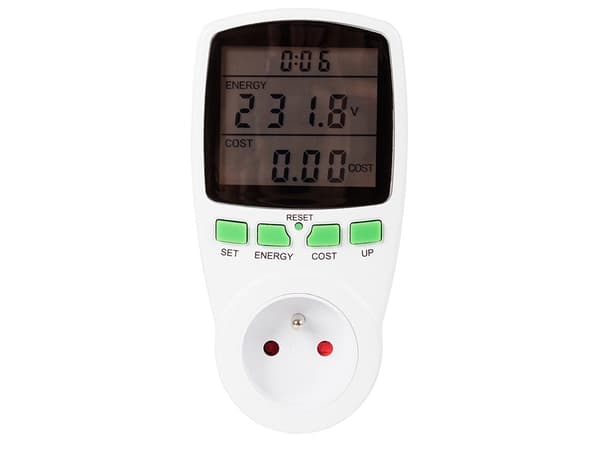 Wattmåler energimåler 230V 16A 3680W med baggrundsbelyst display