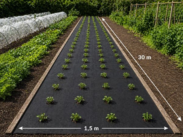 Markdug/ukrudtsdug PP 50 g/m² sort 1,5x30 m (45 m²) rulle