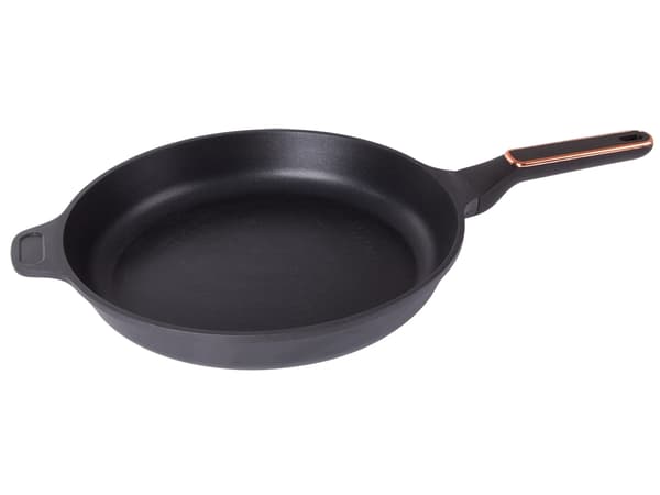 Stegepande 28 cm støbt aluminium non-stick, sort, til induktion