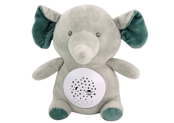 Elefant gosedjur med stjärnprojektor och vaggvisor 21 cm