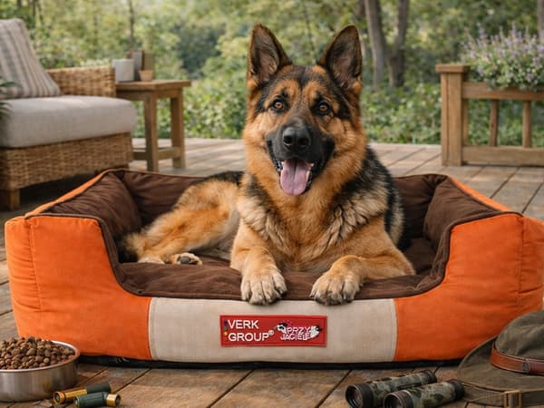 Hundeseng/katteseng polyester skridsikker bund orange str. M 70x55 cm