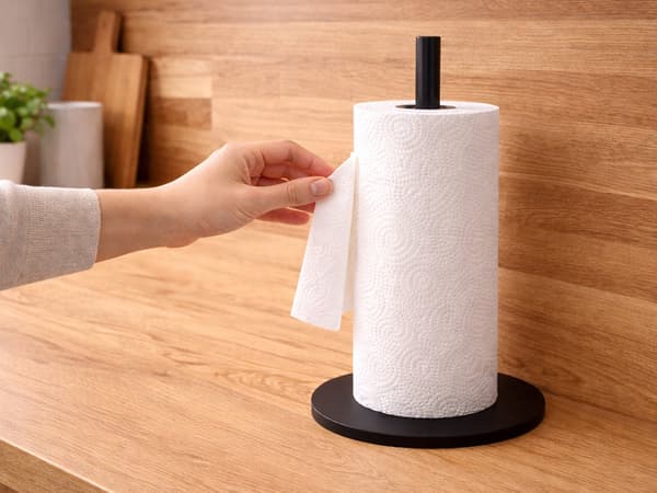 Pappershållare för hushållspapper svart metall 32 cm