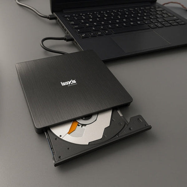 Extern DVD/CD-brännare USB 3.0 24x/8x för Windows/macOS/Linux