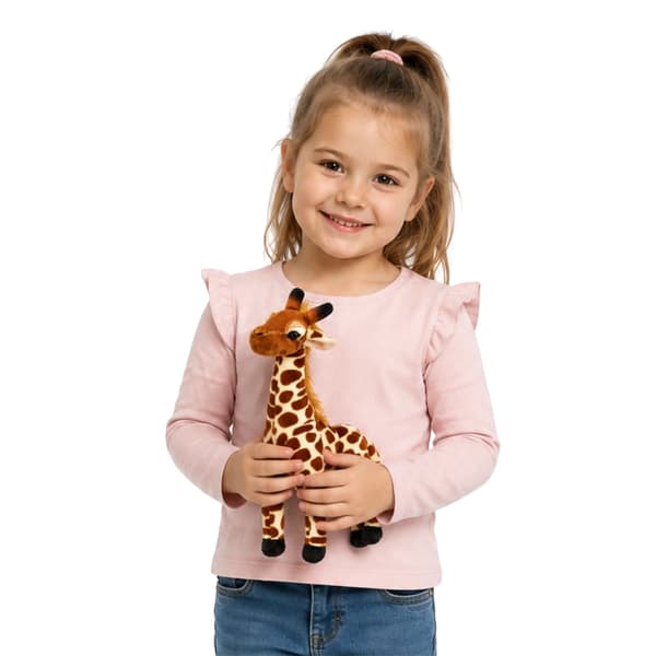 Mjukisdjur giraff 30 cm kramdjur brun/beige