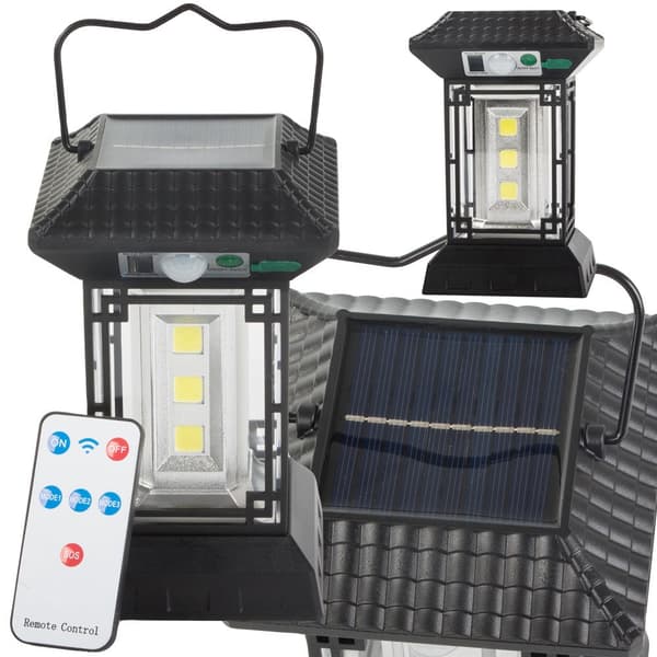 Solcellelampe 1200 lm med bevægelses-/skumringssensor 60 LED USB-C