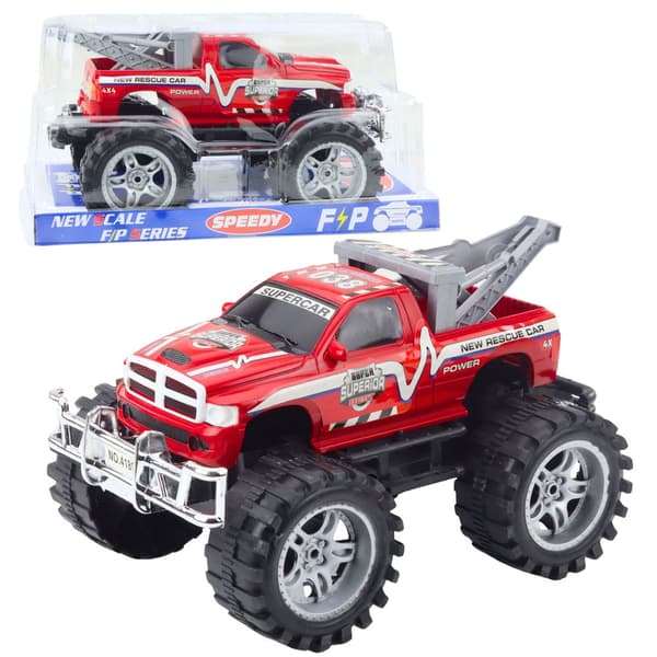 Maastopelastusajoneuvo leikkiauto 27 cm vetokoukulla, punainen