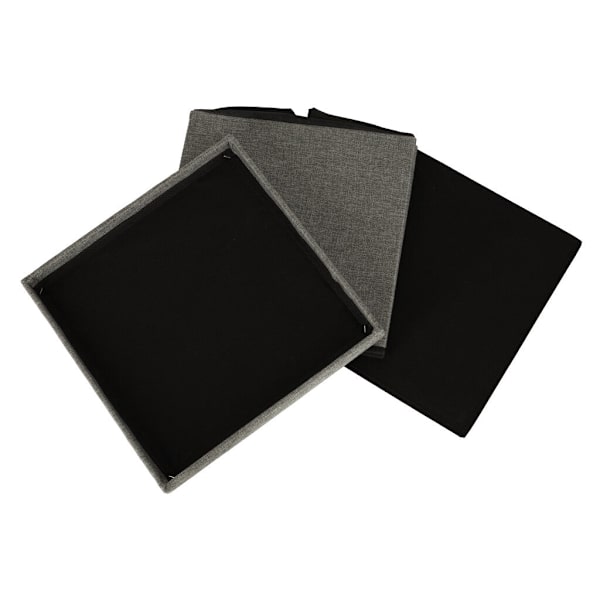 Fällbar förvaringspuff 38x38x38 cm grå polyester max 100 kg