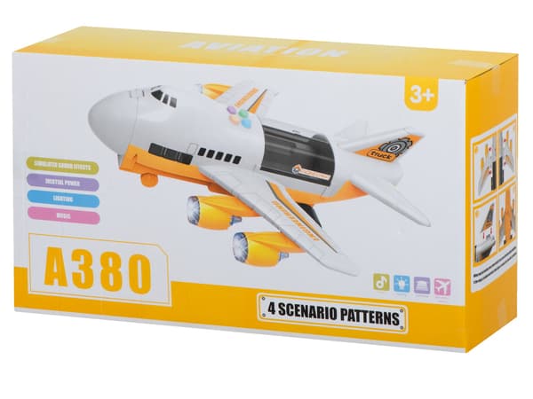 Flytransportør legetøj med 5 byggemaskiner, LED & rampe 3+ år