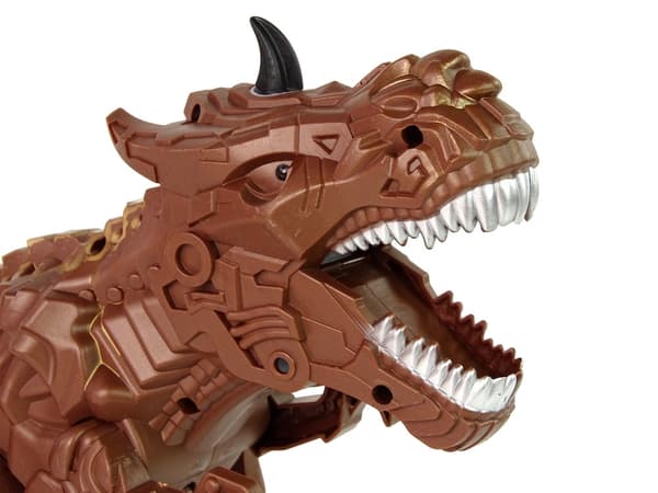 Fjernstyret dinosaur 38 cm med lyd, lys, damp och projektor, brun
