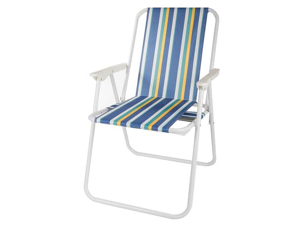 Sammenfoldelig campingstol med armlæn metalramme 75x51 cm