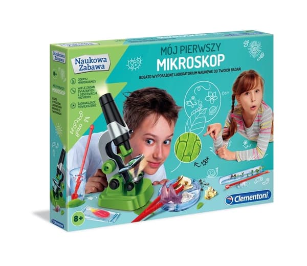 Børnemikroskop 150x med objektglas, 8+ år