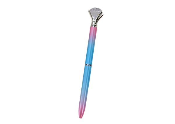 Kuglepen med diamanttop blå blæk 16 cm 48-pack