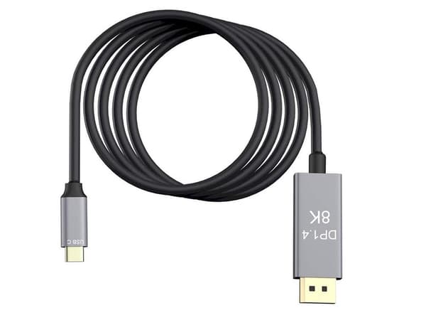 DisplayPort 1.4 - USB-C -kaapeli 1,8 m 8K 60 Hz kultapinnoitettu
