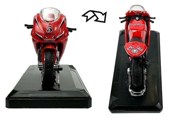 Sportmotorcykel leksak 1:18 med ljud och pull-back, slumpfärg