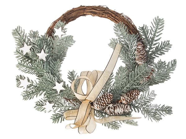 Julekrans med kogler og kviste, diameter 30 cm