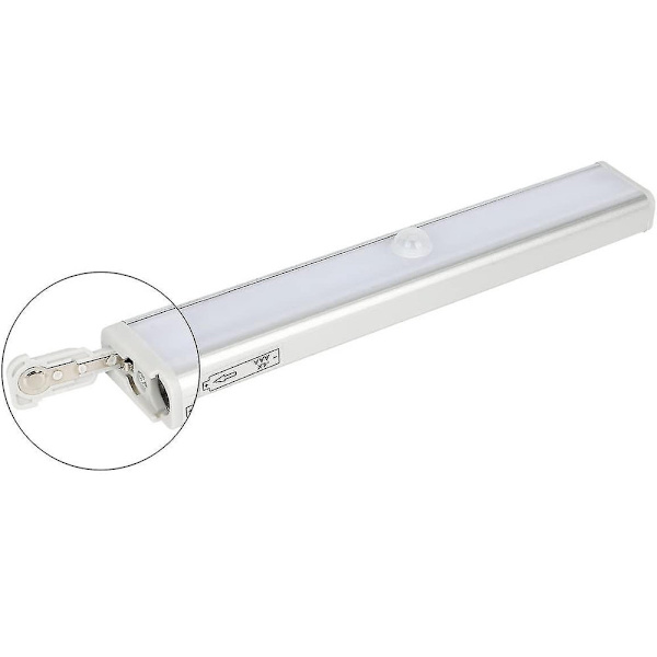 LED-skåpsbelysning med rörelse- och skymningssensor silver 19 cm