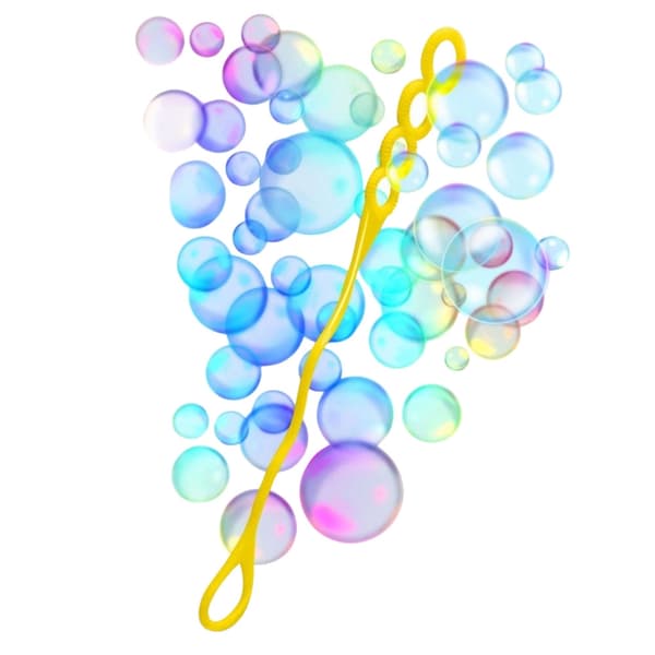 Bubbelvätska 1000 ml med bubbelstav för stora och små bubblor