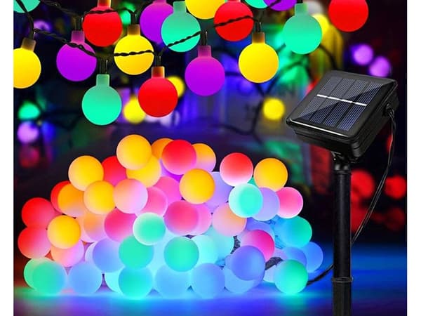 Aurinkoenergialla toimiva valosarja 40 LED moniväri 690 cm 8 valaustilaa