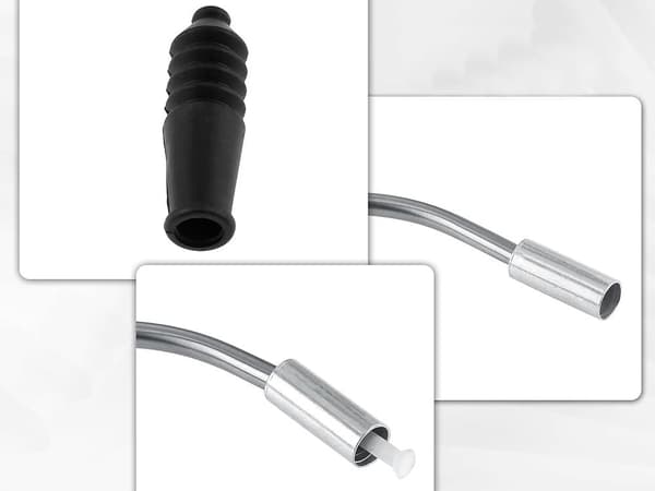 Bromsslang 90° för V-broms cykel i aluminium, 2-pack med gummiband