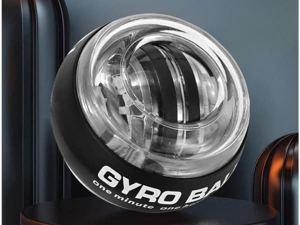 Gyroball træningsbold til håndled/underarm med håndledsrem, tilfældig farve
