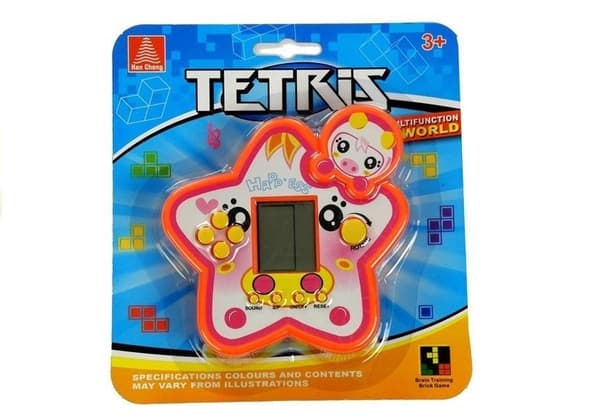 Kädessä pidettävä Tetris-peli, 11 cm, punainen, 3+ vuotta