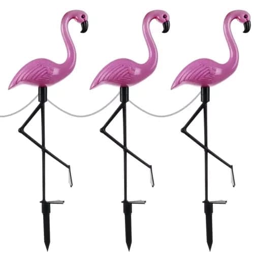 Solcellelamper flamingo 3-pack LED hvid IP44 havebelysning