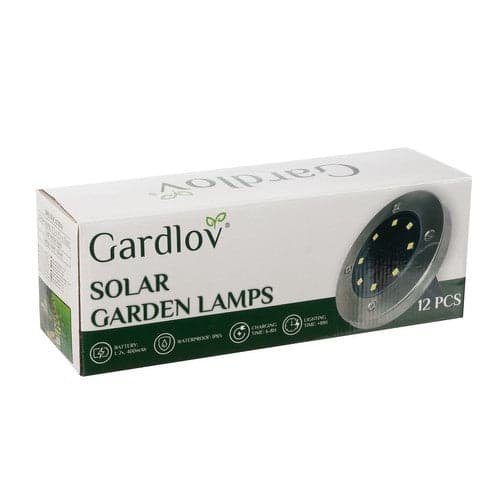 Solcellsgårdljus 12-pack 8 LED kallvit IP65 med skymningssensor