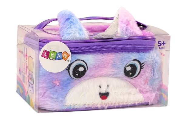Makeup-sæt til børn 3+ i unicorn kosmetiktaske, 9 dele