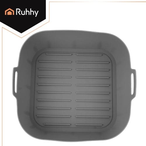 Silikonform för airfryer 20x20x6 cm grå, non-stick, diskmaskinssäker
