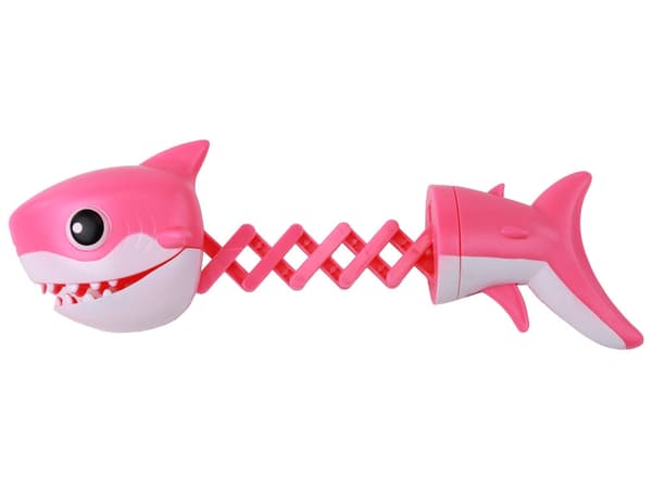 Bitande haj leksak rosa 19 cm, interaktiv klämfunktion, 1 st