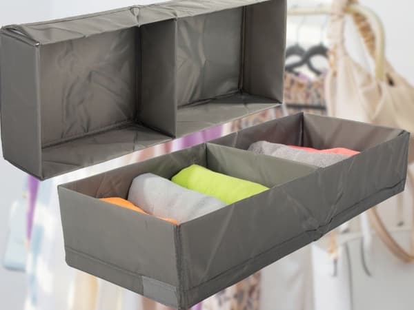 Skuffeorganisator 2 rum 51x20x10 cm polyester foldbar