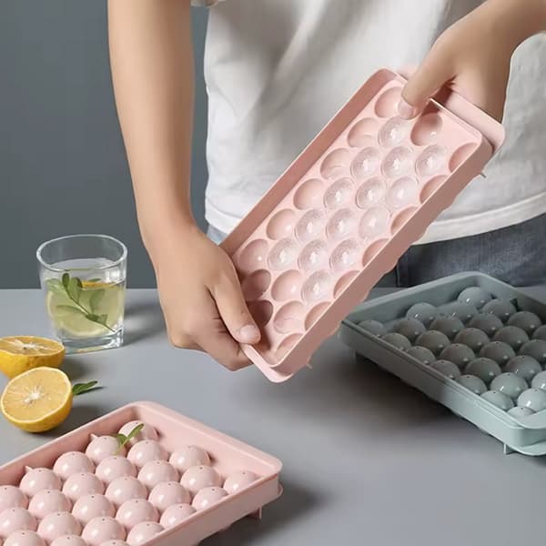 Isform 2-pack – Runda Isbollar för Whisky, Drinkar & Champagne – Silikonformar med Lock multifärg