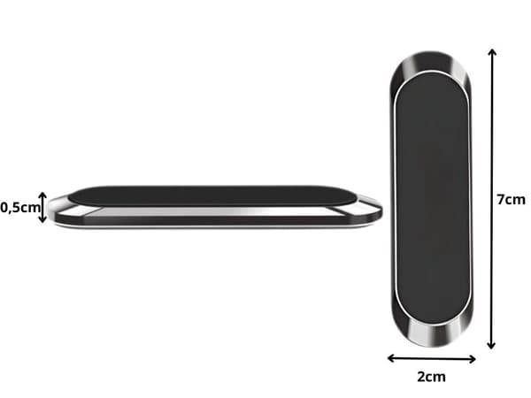 Magnetisk mobilholder til bil selvklæbende sort inkl. 2 metalplader