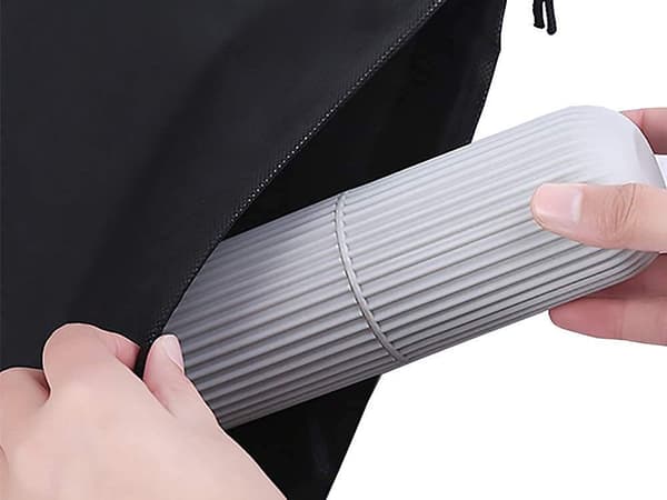 Tandbørsteetui rejseetui med rem og kopfunktion grå 19 x 5,5 cm