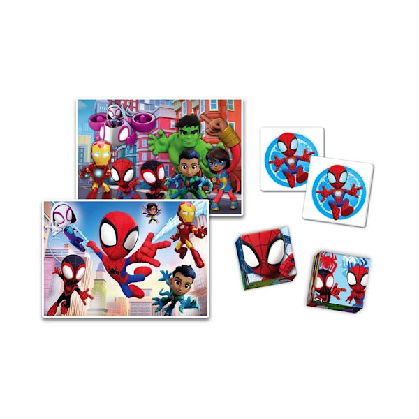 Utbildningsset barn 3+ Disney/Marvel pussel 30/48 bitar, memo, 6 block