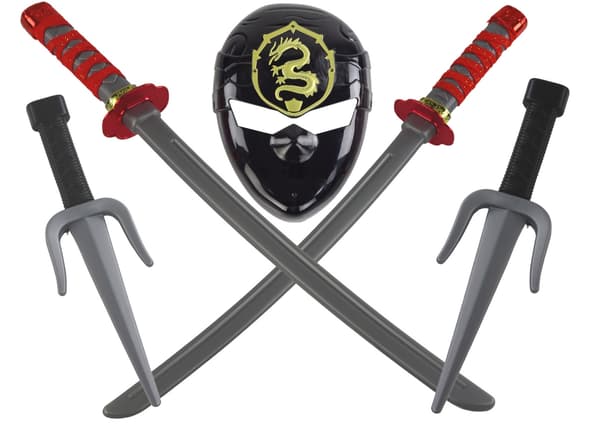 Ninja leksaksvapen set 5 delar – 2 svärd, 2 daggar, mask