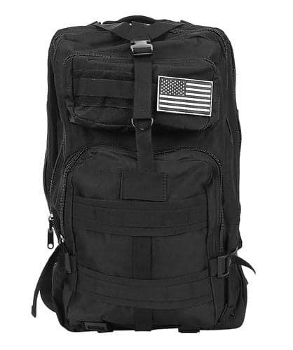 Taktisk rygsæk 35L vandafvisende MOLLE 5 rum sort + patch
