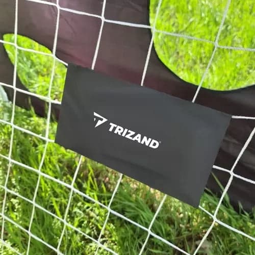 Fodboldmål i stål 240x170 cm med net og målskive, hvid/sort