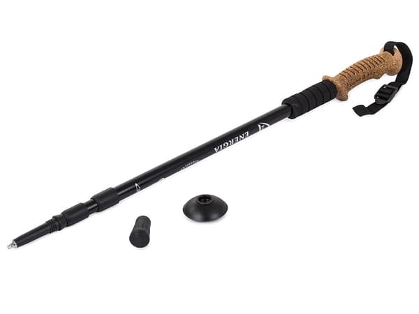 Nordic walking-stav aluminium Anti-Shock justerbar 64–135 cm sort