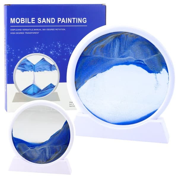 3D sandbillede quicksand 19x18 cm roterende 360° med base og sprøjte