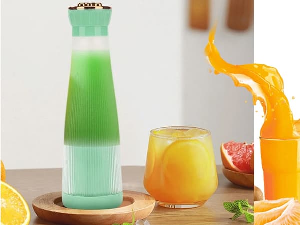 Bærbar USB-smoothieblender 400 ml 1200 mAh grøn, 6 blade
