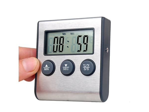 Digital stektermometer med sond 15 cm, LCD, timer, -25 till 250°C