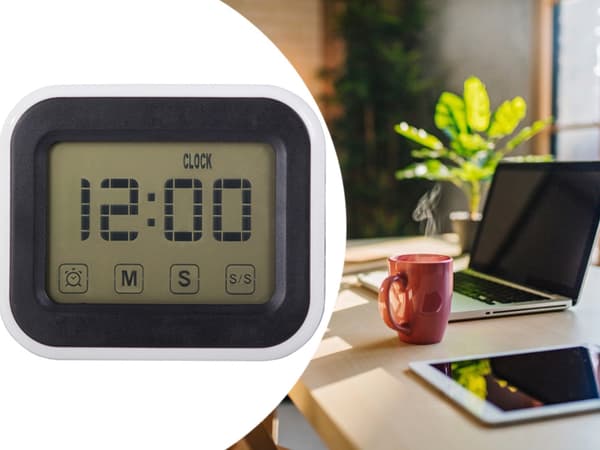 Digital väckarklocka LCD med alarm och timer magnet 9x7,5 cm