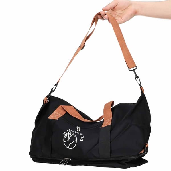 Reseväska/duffelväska 58x34 cm svart polyester med bottenfack