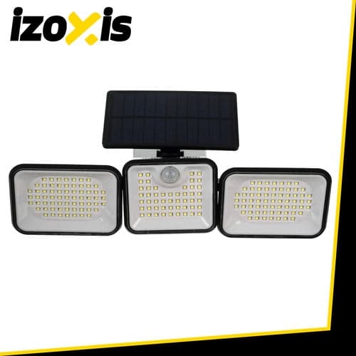 Solcellelampe 180 LED med bevægelses- og skumringssensor IP65 sort