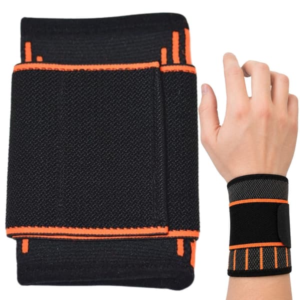 Handledsstöd kompression med kardborre polyester/bomull grå/orange