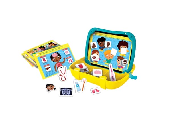 Magnetisk läkarväska leksak med anatomimagneter och whiteboard 4-6 år