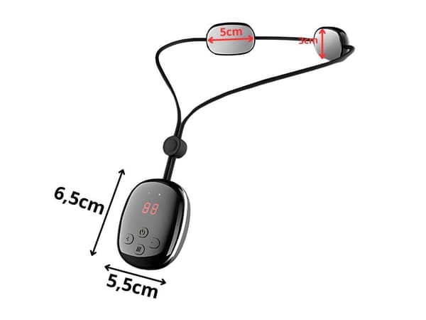 Niskahieroja EMS lämmöllä 4 asetusta, USB-lataus, musta